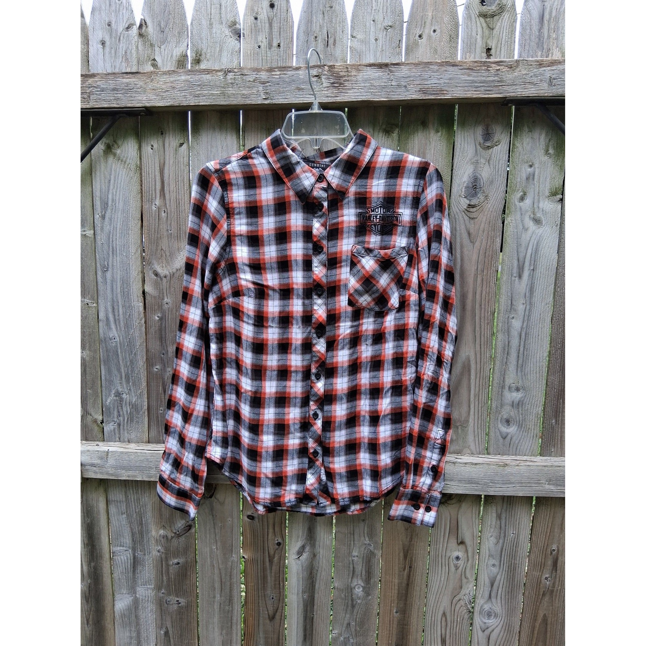 114 Harley Davidson Flannel Button Down Shirt Medium 2021 Embroidered